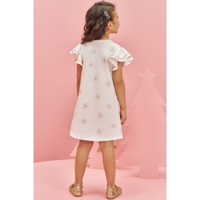  Vestido Natal Cachorrinha e Gatinha com Presentes - Off White